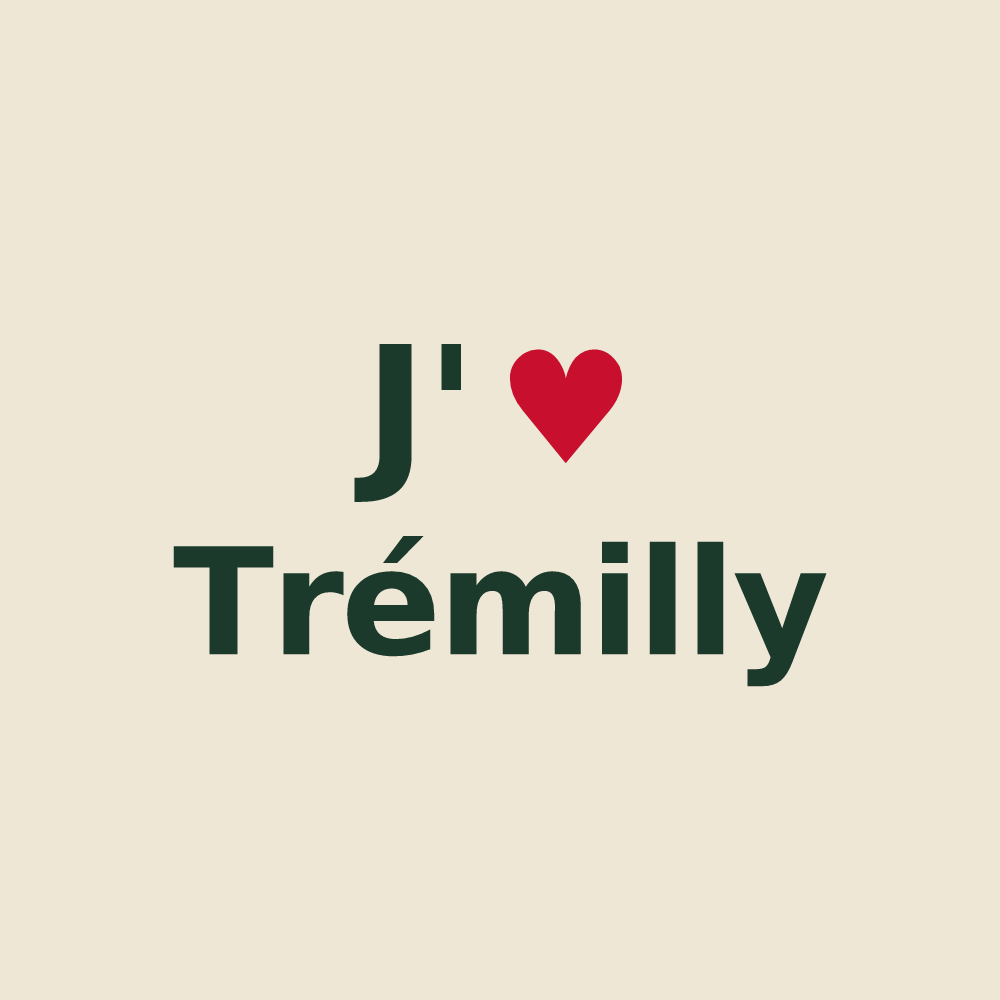 Tote bag personnalisé Trémilly — design « J'aime Trémilly » imprimé sur le tote bag