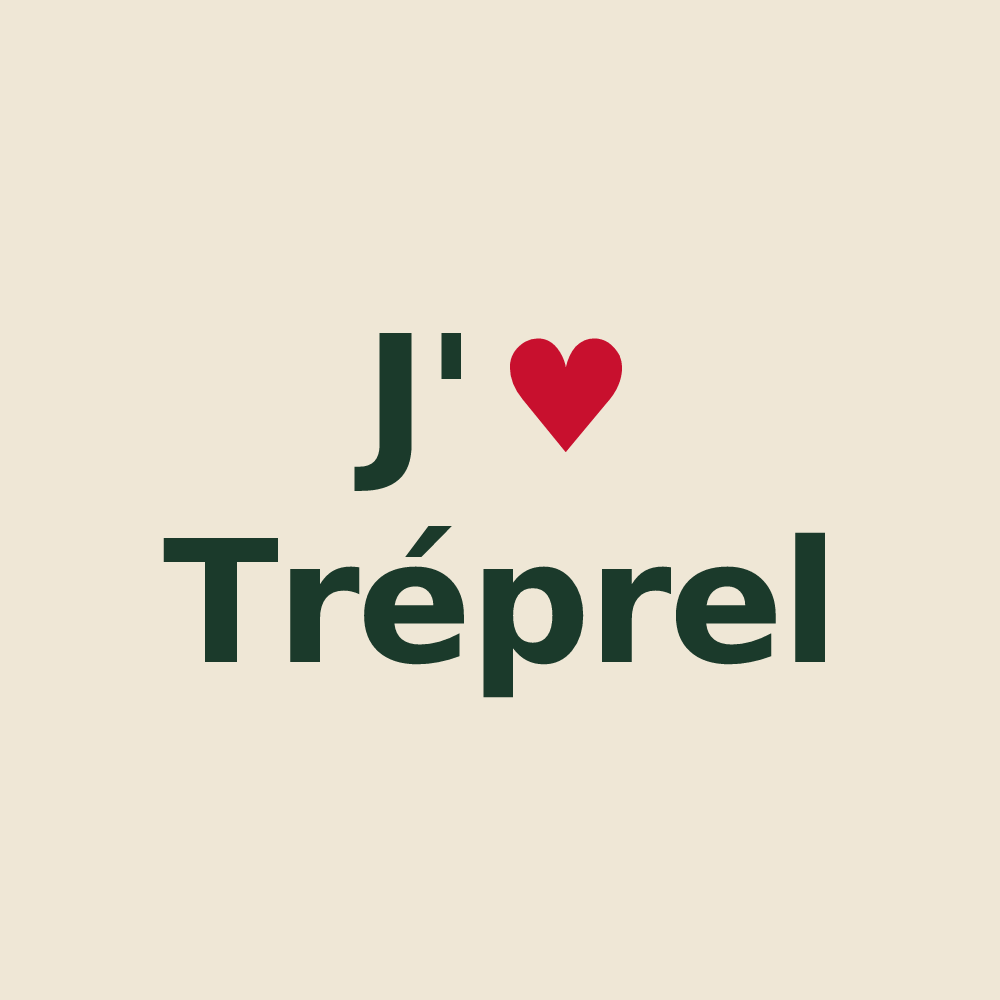 Tote bag personnalisé Tréprel — design « J'aime Tréprel » imprimé sur le tote bag