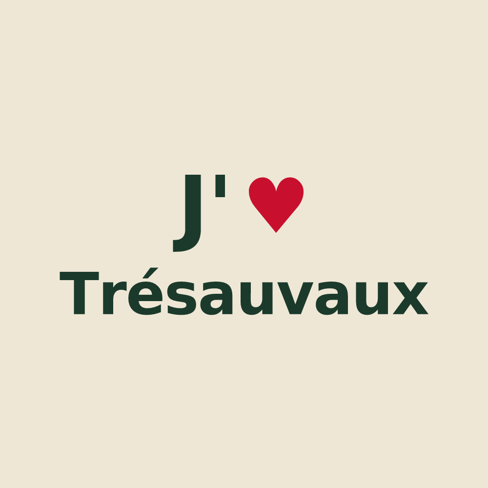 Tote bag personnalisé Trésauvaux — design « J'aime Trésauvaux » imprimé sur le tote bag
