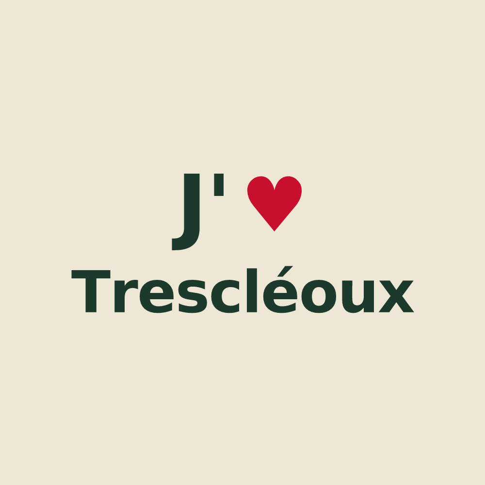 Tote bag personnalisé Trescléoux — design J'aime Trescléoux
