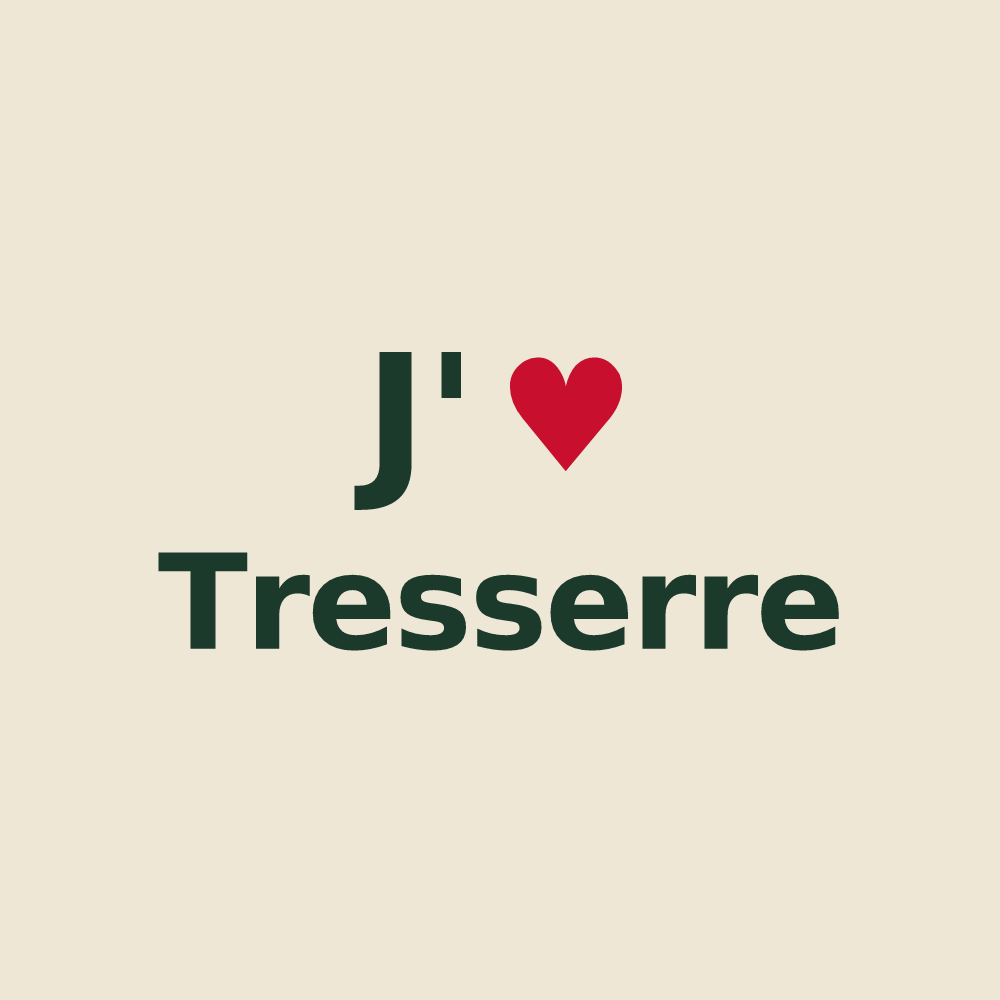 Tote bag personnalisé Tresserre — design « J'aime Tresserre » imprimé sur le tote bag