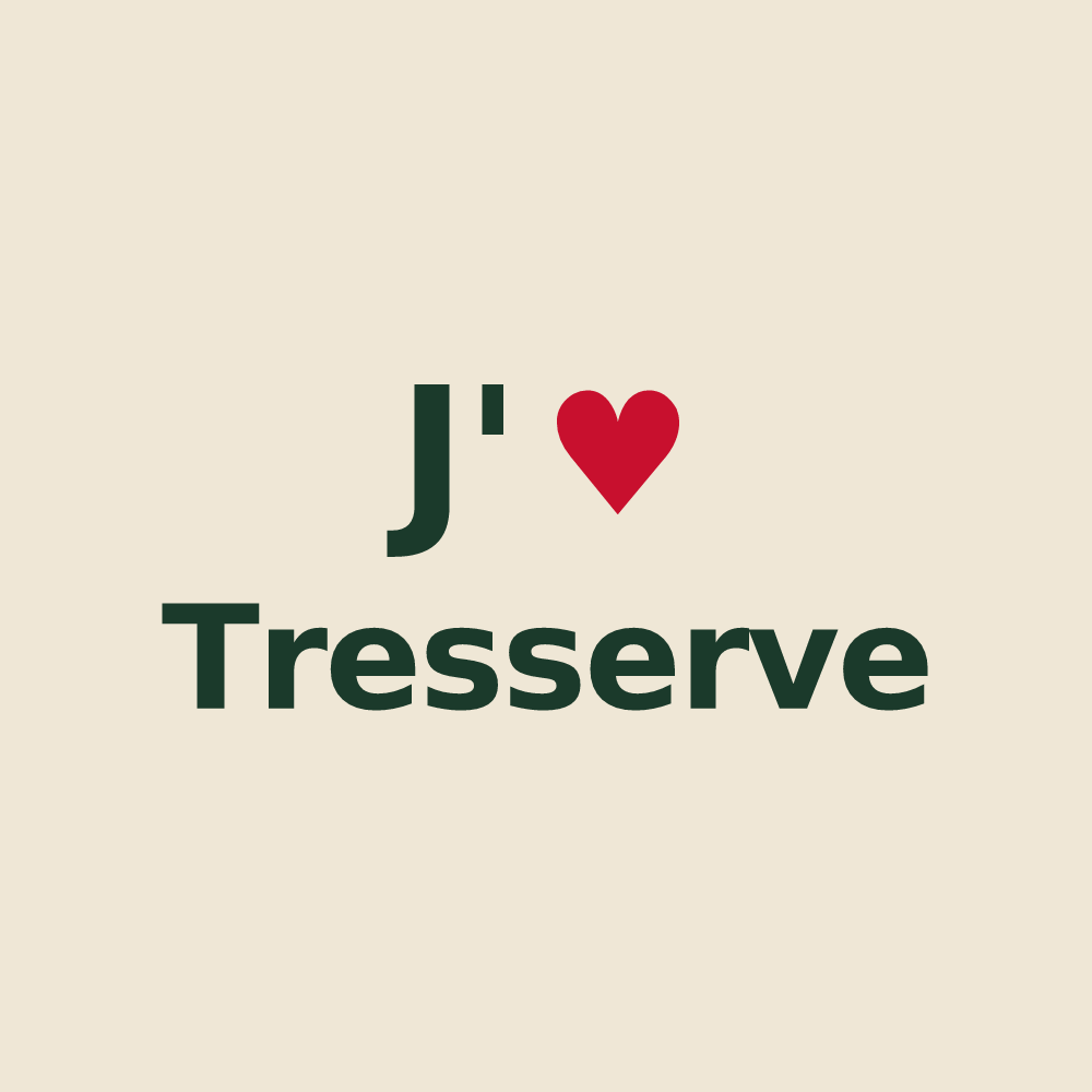 Tote bag personnalisé Tresserve — design J'aime Tresserve