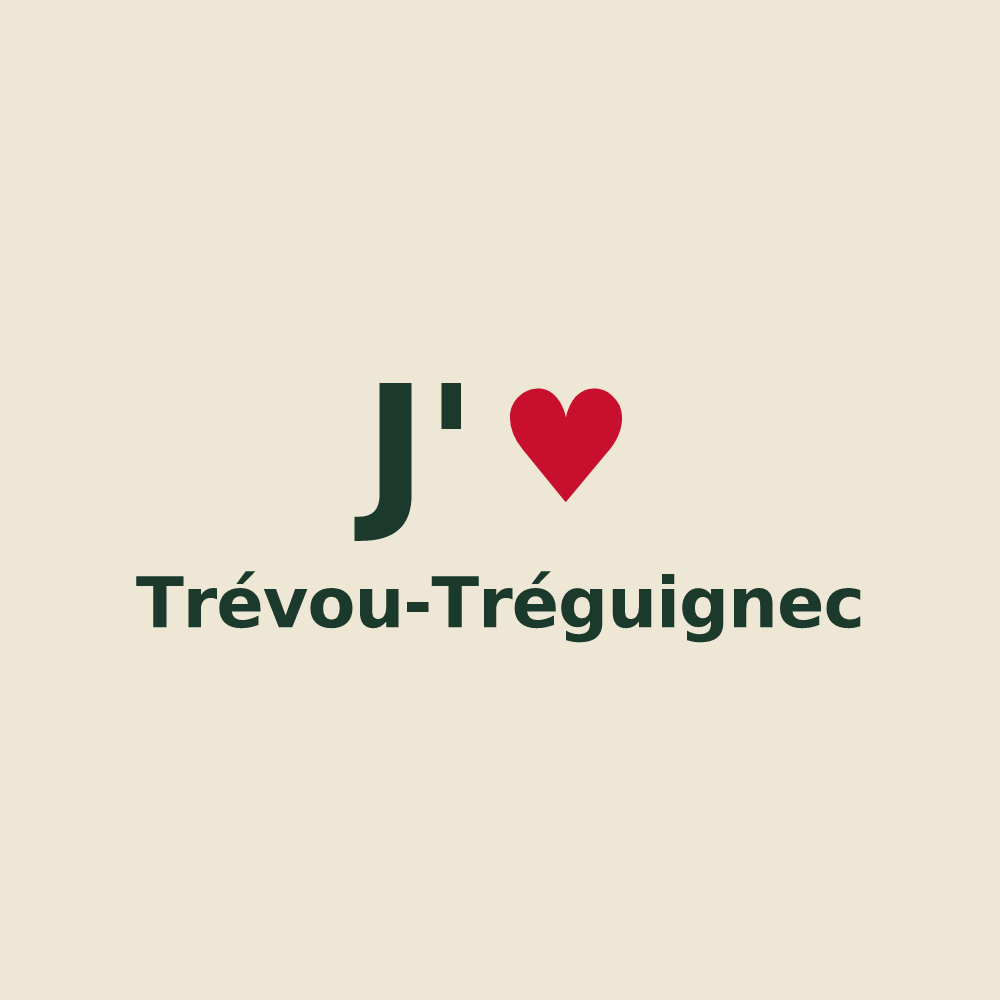 Tote bag personnalisé Trévou-Tréguignec — design J'aime Trévou-Tréguignec