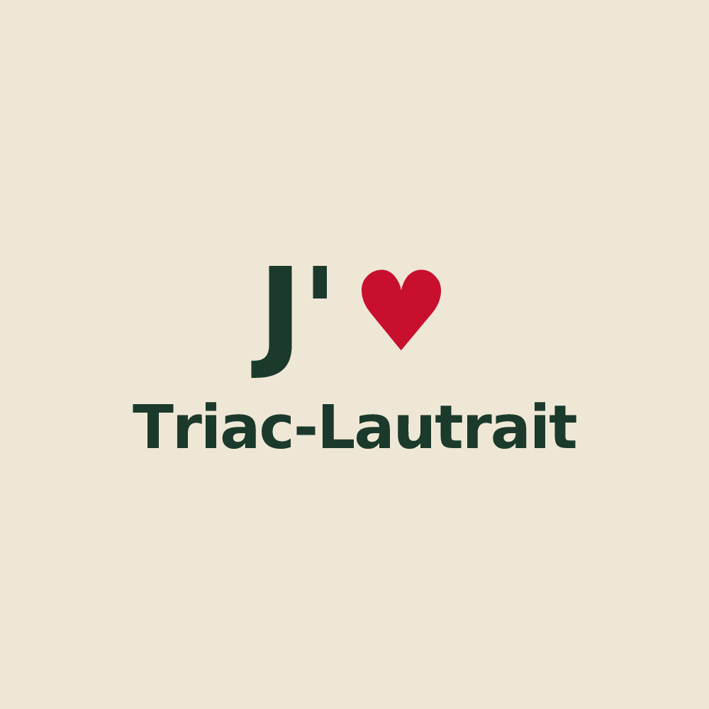 Tote bag personnalisé Triac-Lautrait — design J'aime Triac-Lautrait