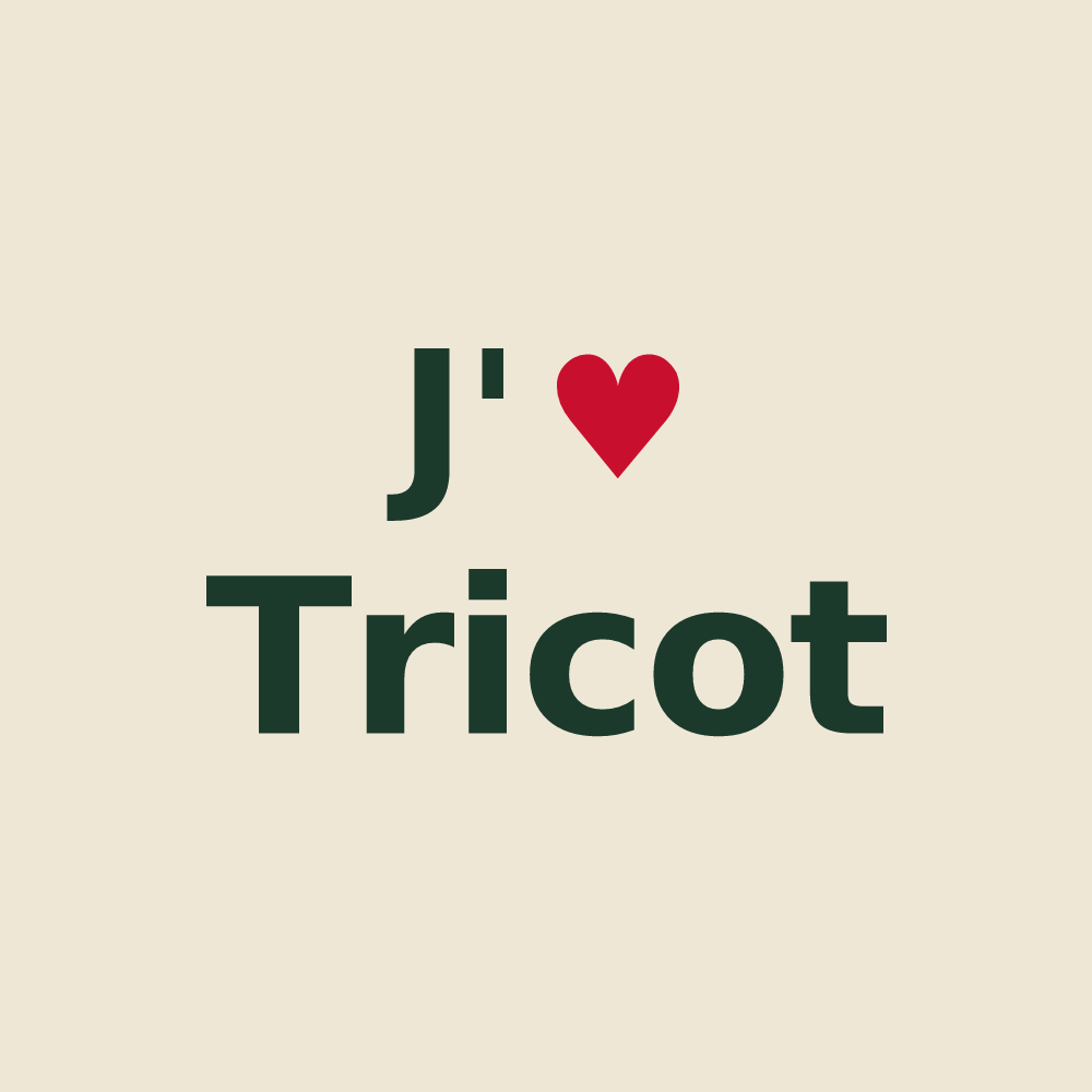 Tote bag personnalisé Tricot — design « J'aime Tricot » imprimé sur le tote bag