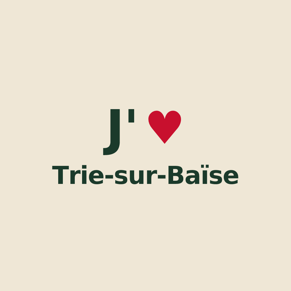 Tote bag personnalisé Trie-sur-Baïse — design J'aime Trie-sur-Baïse
