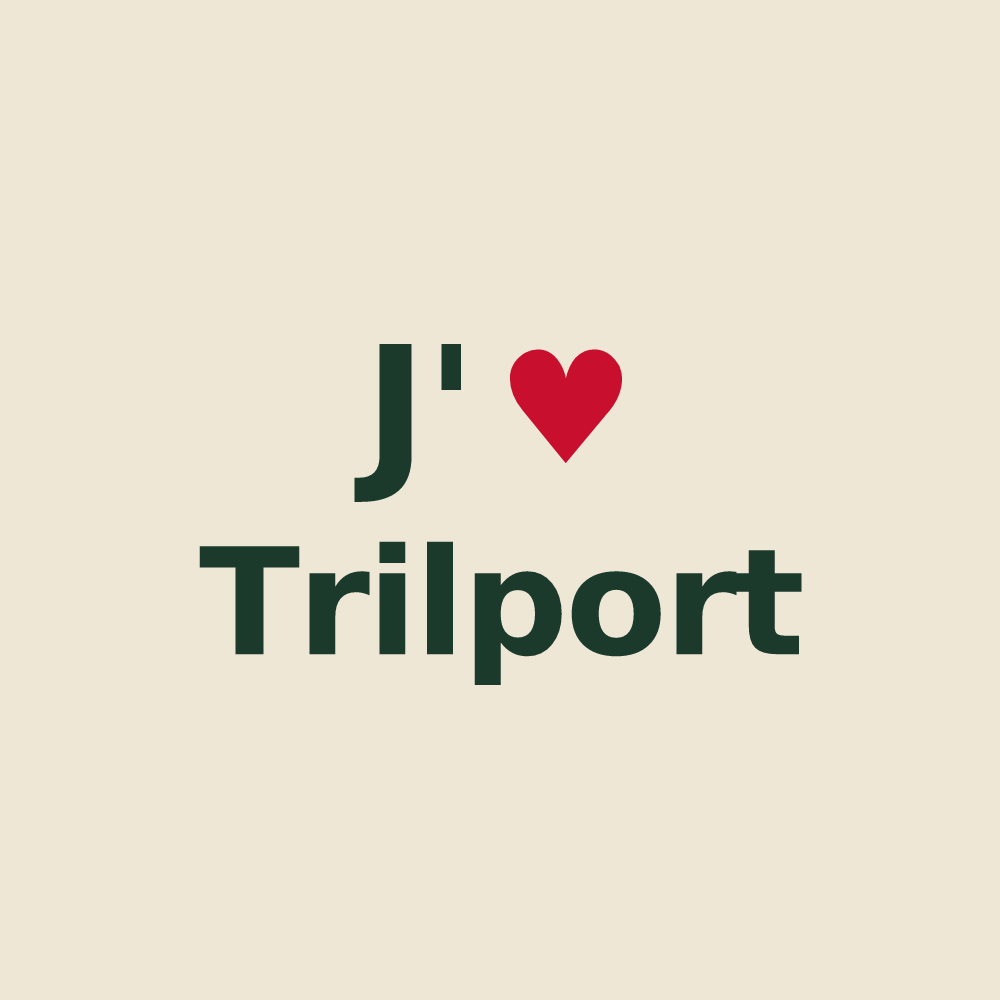 Tote bag personnalisé Trilport — design « J'aime Trilport » imprimé sur le tote bag