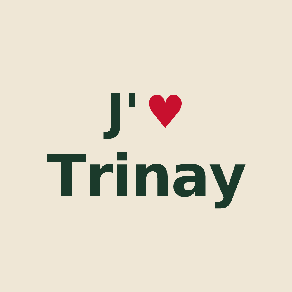 Tote bag personnalisé Trinay — design J'aime Trinay