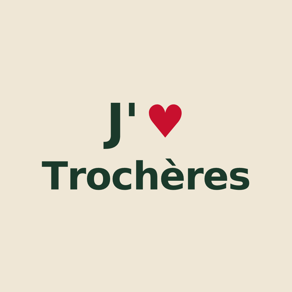 Tote bag personnalisé Trochères — design J'aime Trochères