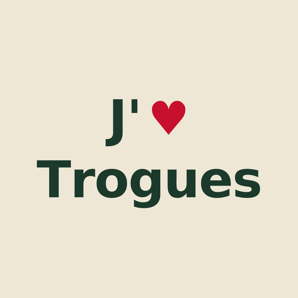 Tote bag personnalisé Trogues — design J'aime Trogues