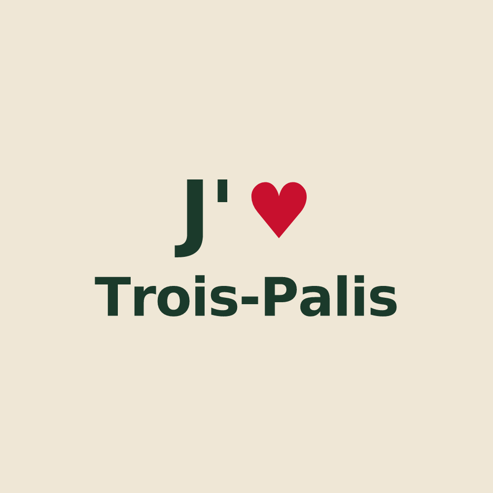 Tote bag personnalisé Trois-Palis — design J'aime Trois-Palis