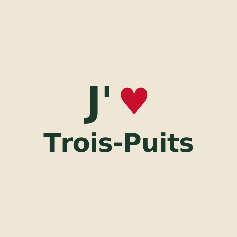 Tote bag personnalisé Trois-Puits — design J'aime Trois-Puits