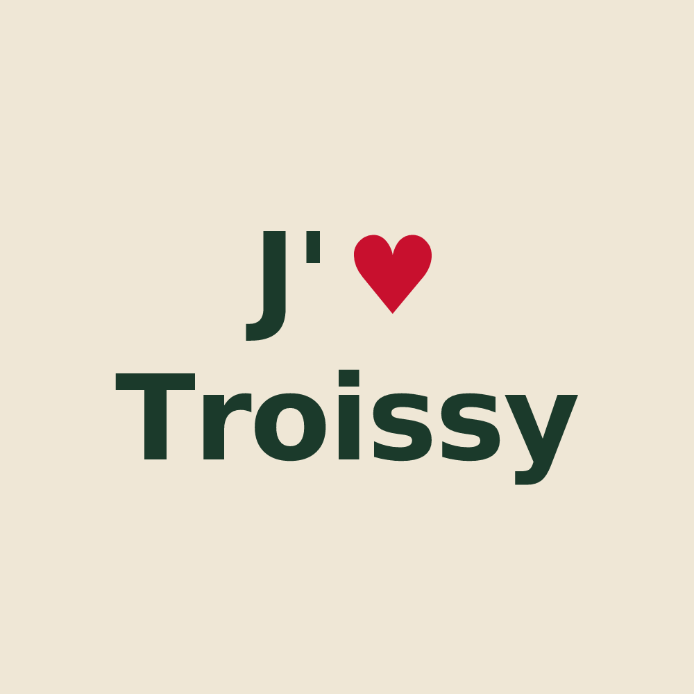 Tote bag personnalisé Troissy — design J'aime Troissy