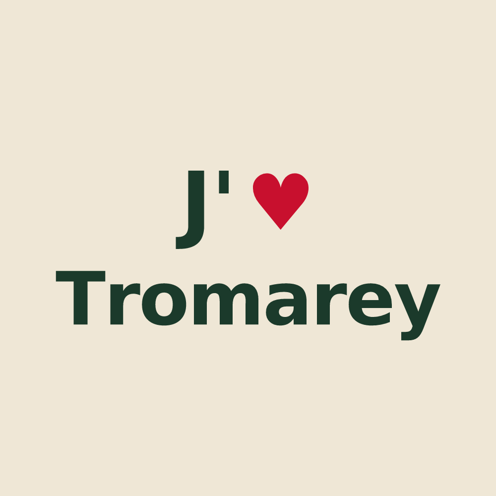 Tote bag personnalisé Tromarey — design « J'aime Tromarey » imprimé sur le tote bag