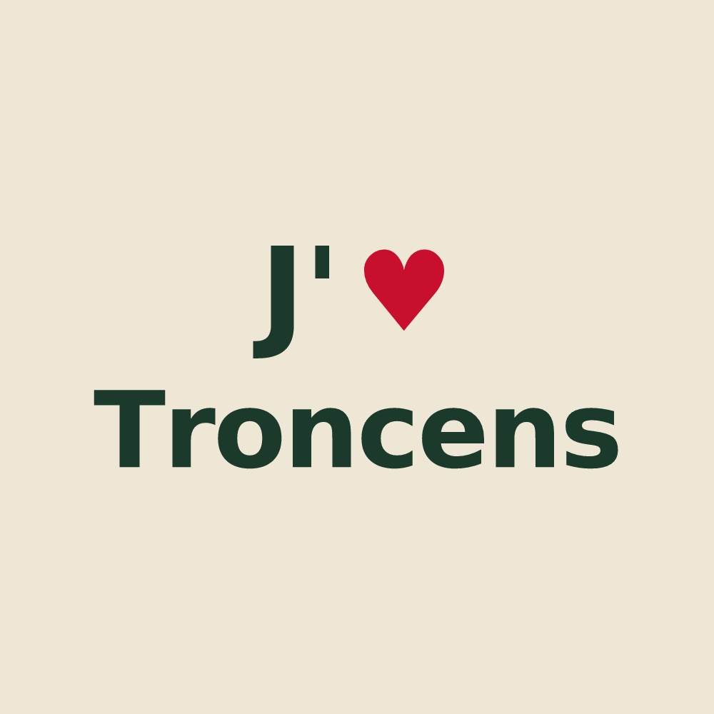 Tote bag personnalisé Troncens — design J'aime Troncens