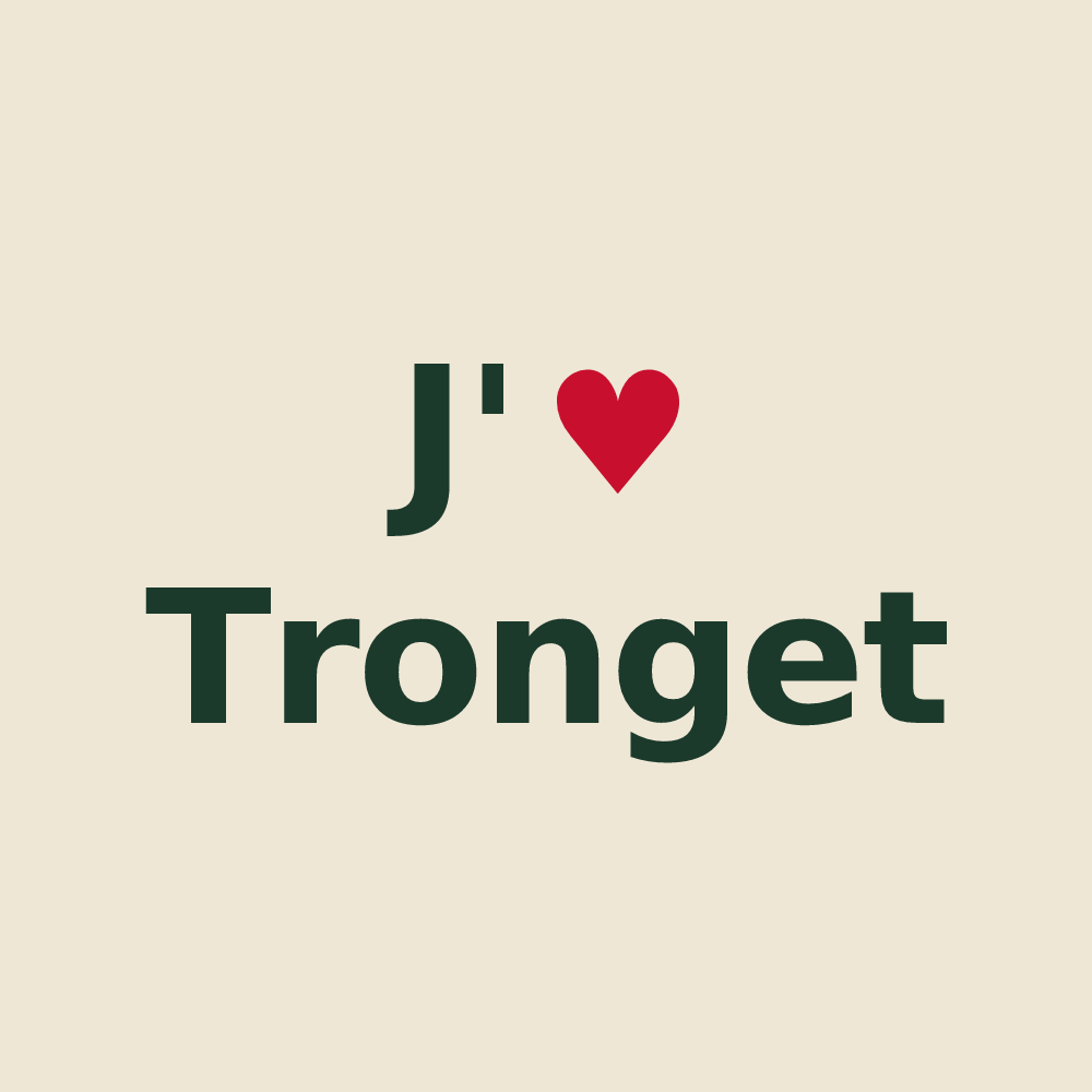 Tote bag personnalisé Tronget — design J'aime Tronget