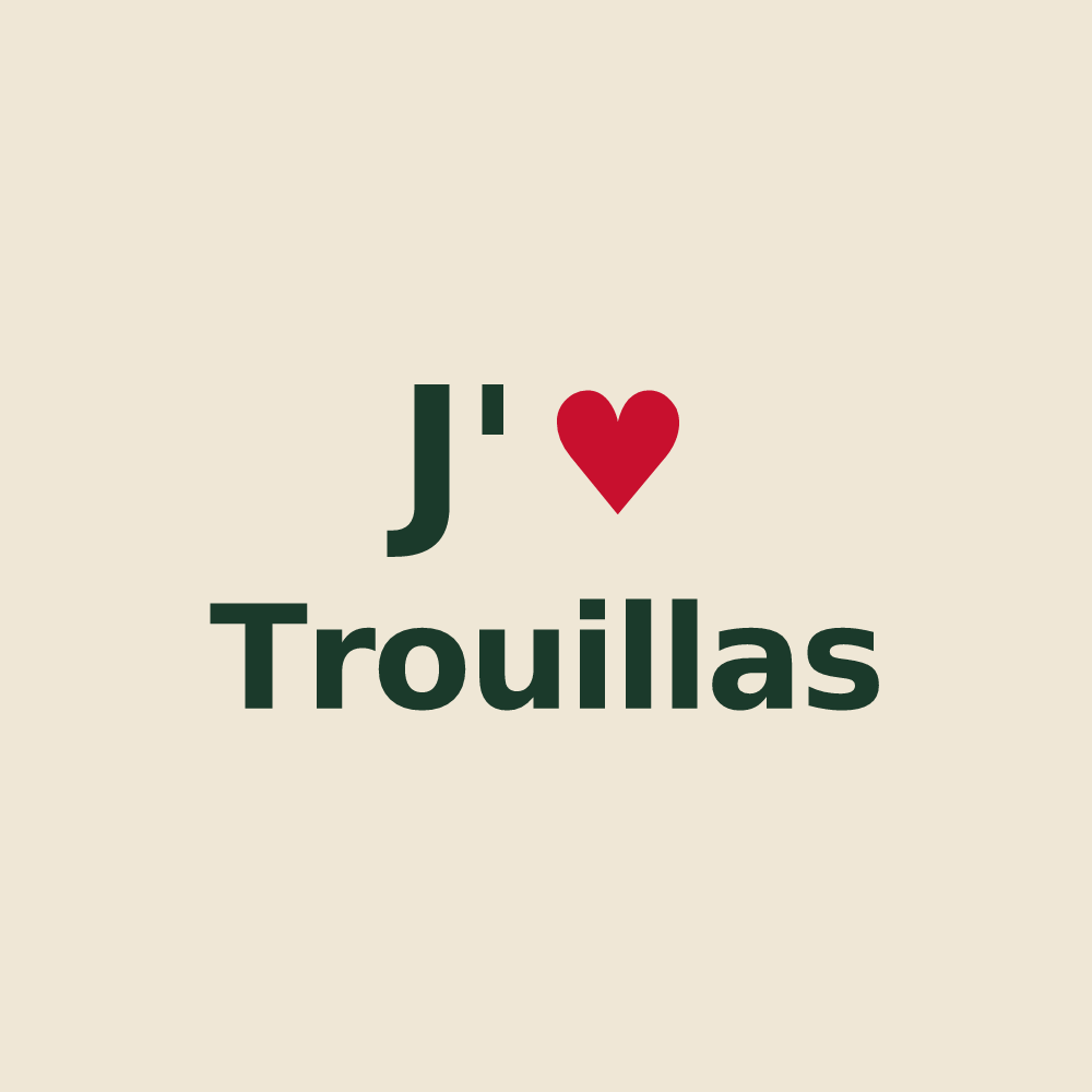 Tote bag personnalisé Trouillas — design J'aime Trouillas