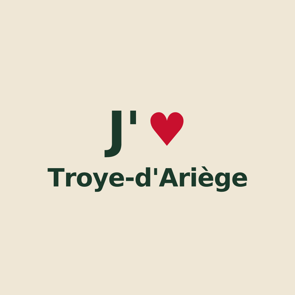 Tote bag personnalisé Troye-d'Ariège — design J'aime Troye-d'Ariège