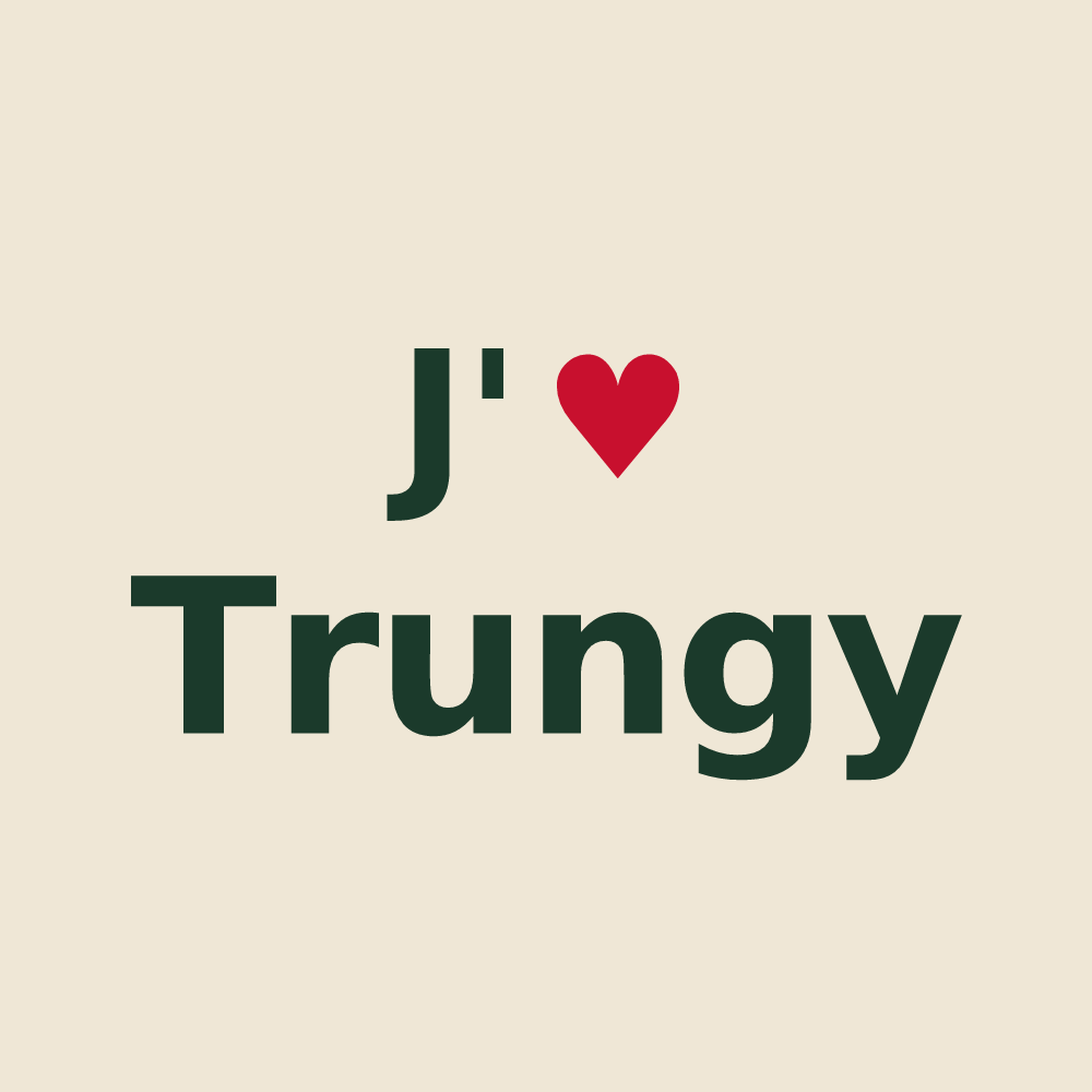 Tote bag personnalisé Trungy — design J'aime Trungy
