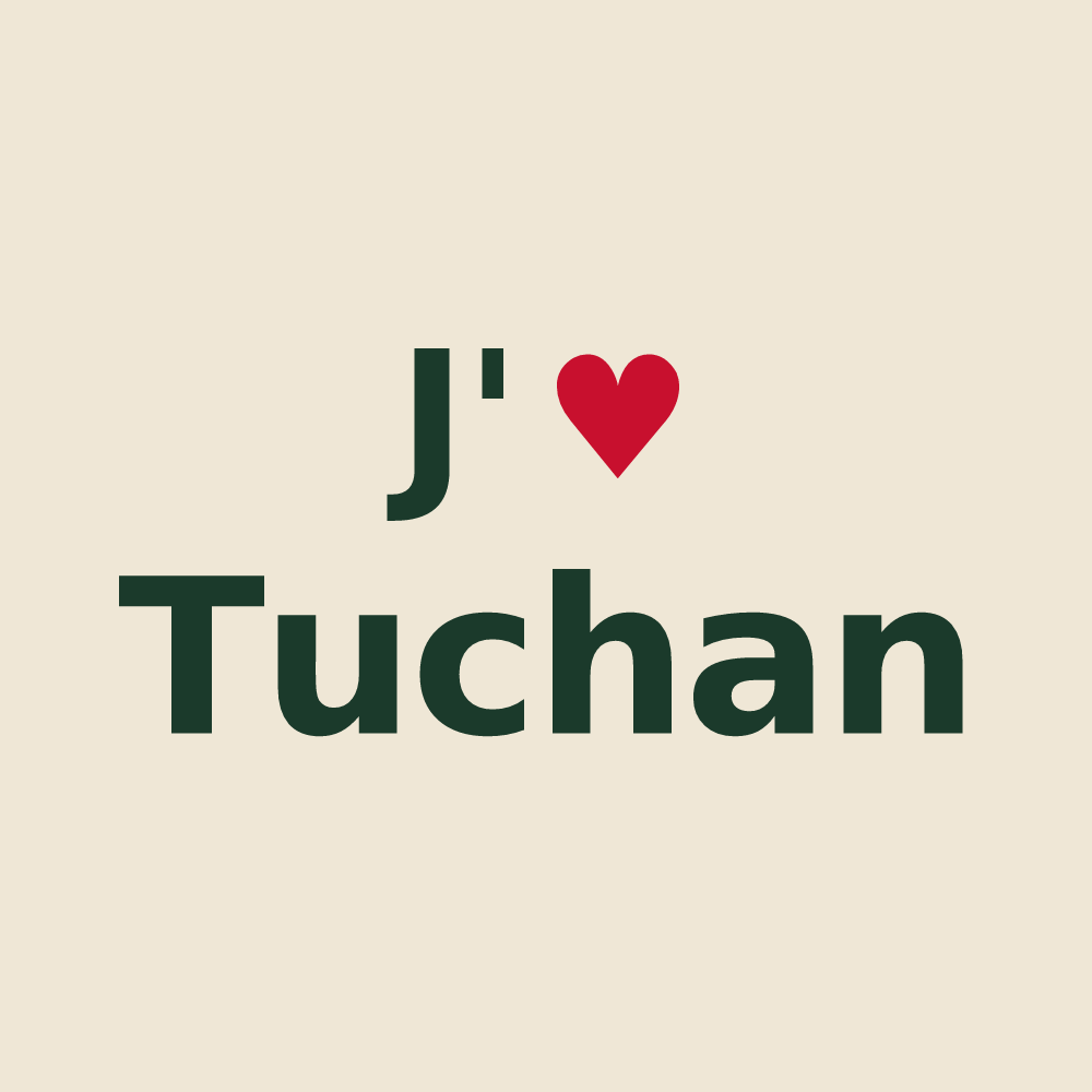 Tote bag personnalisé Tuchan — design J'aime Tuchan