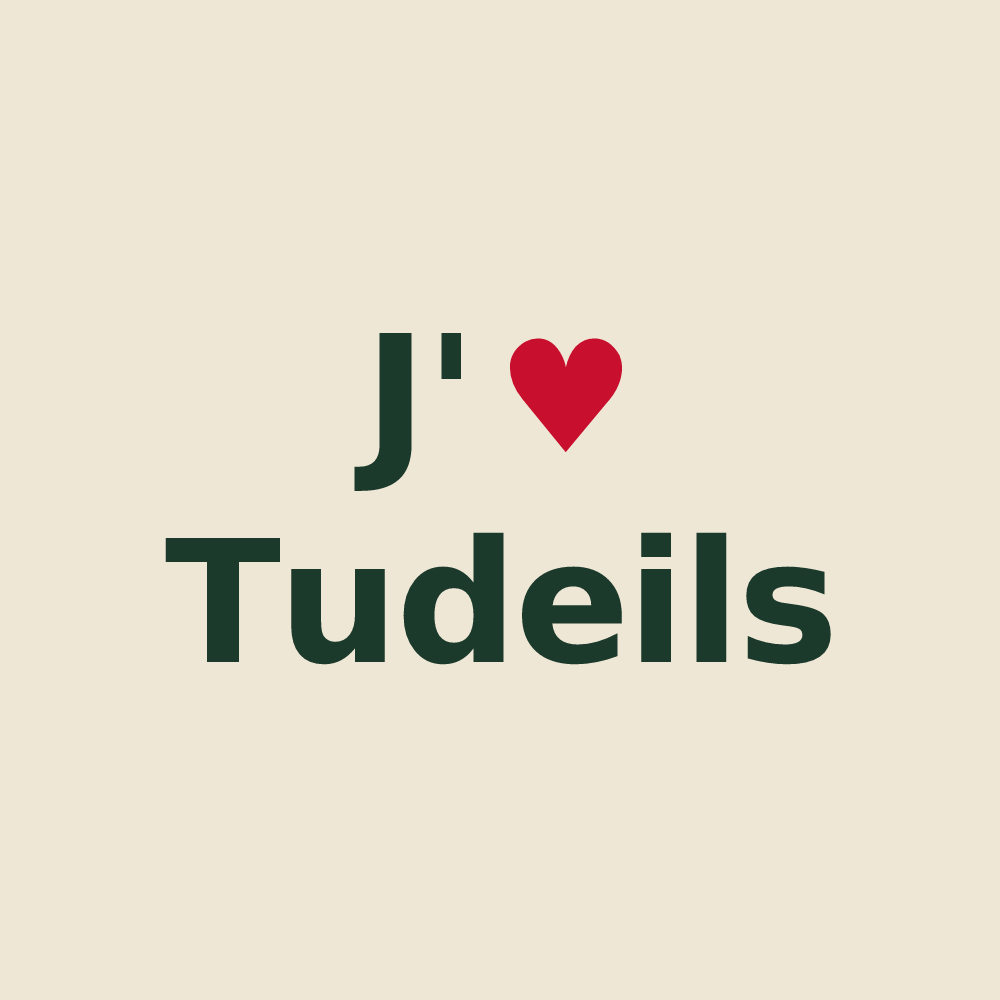 Tote bag personnalisé Tudeils — design J'aime Tudeils