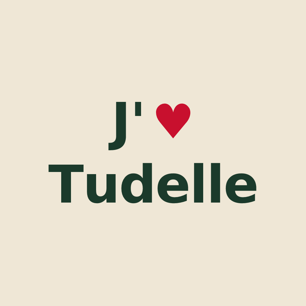 Tote bag personnalisé Tudelle — design J'aime Tudelle