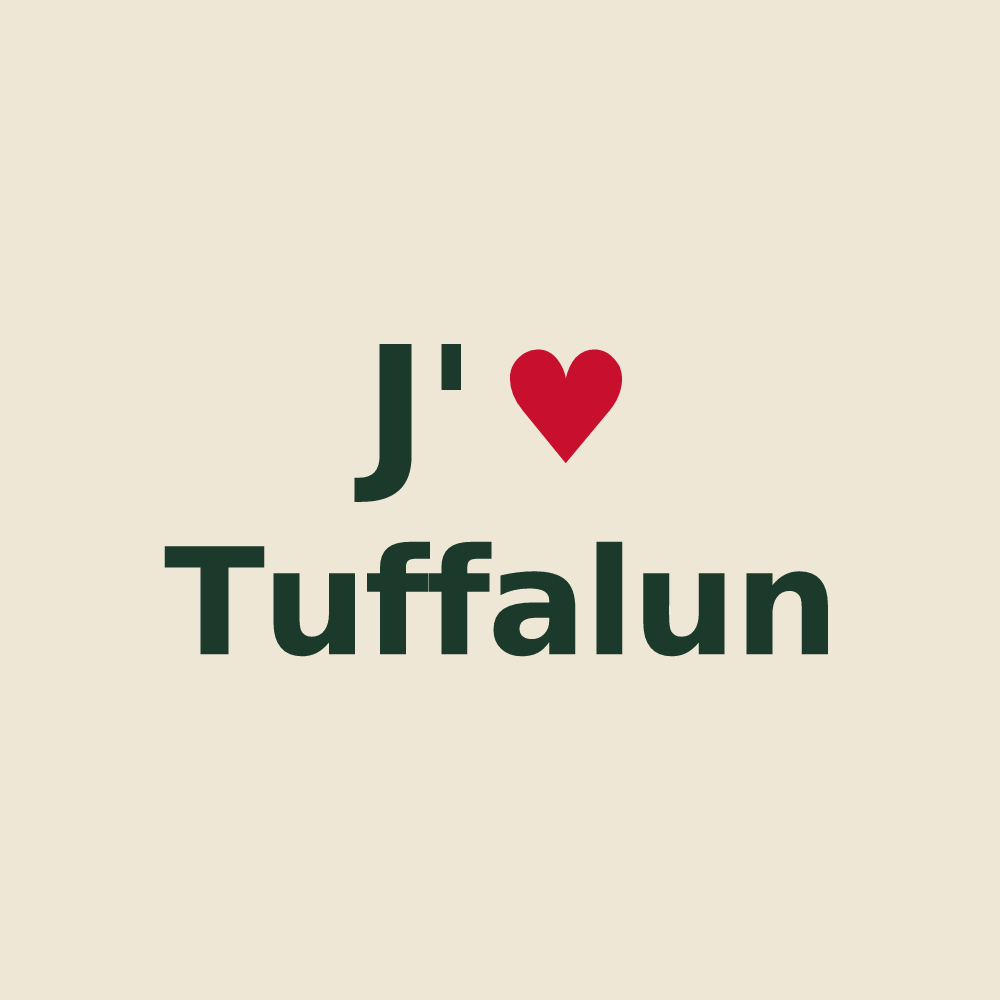 Tote bag personnalisé Tuffalun — design J'aime Tuffalun