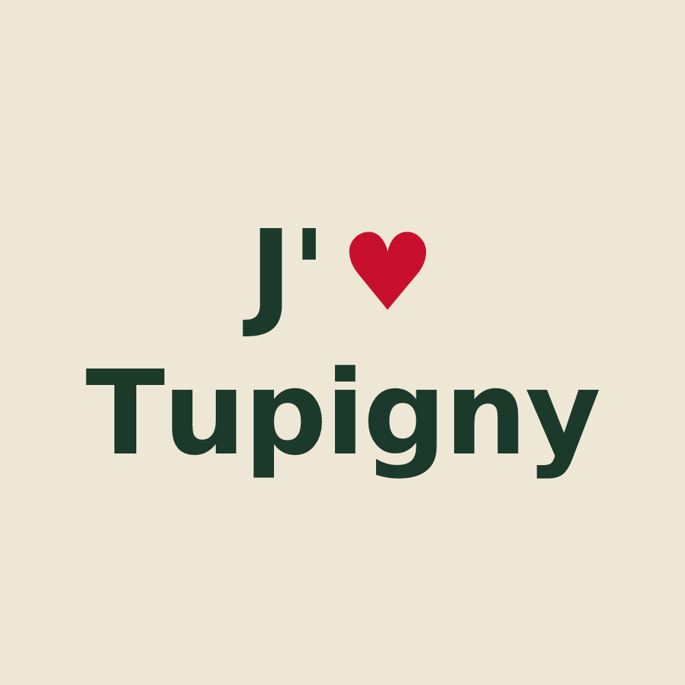 Tote bag personnalisé Tupigny — design J'aime Tupigny