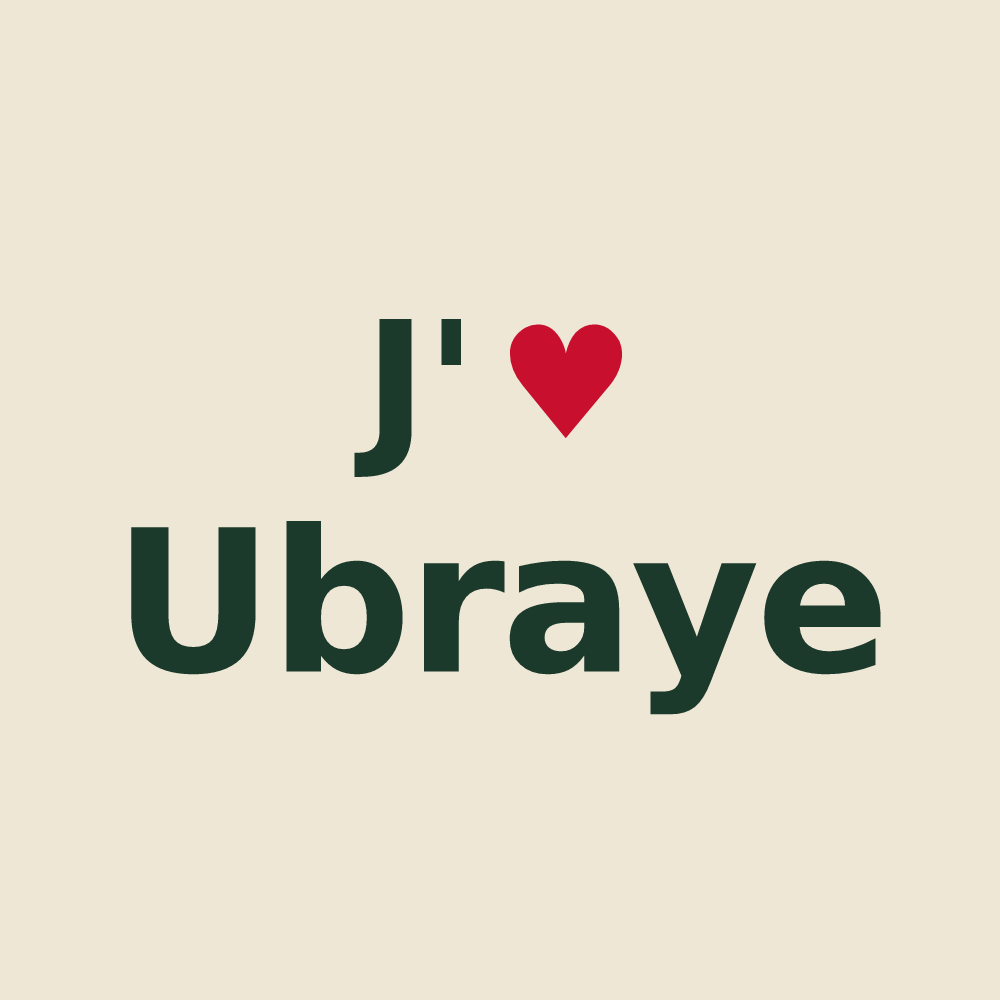 Tote bag personnalisé Ubraye — design J'aime Ubraye