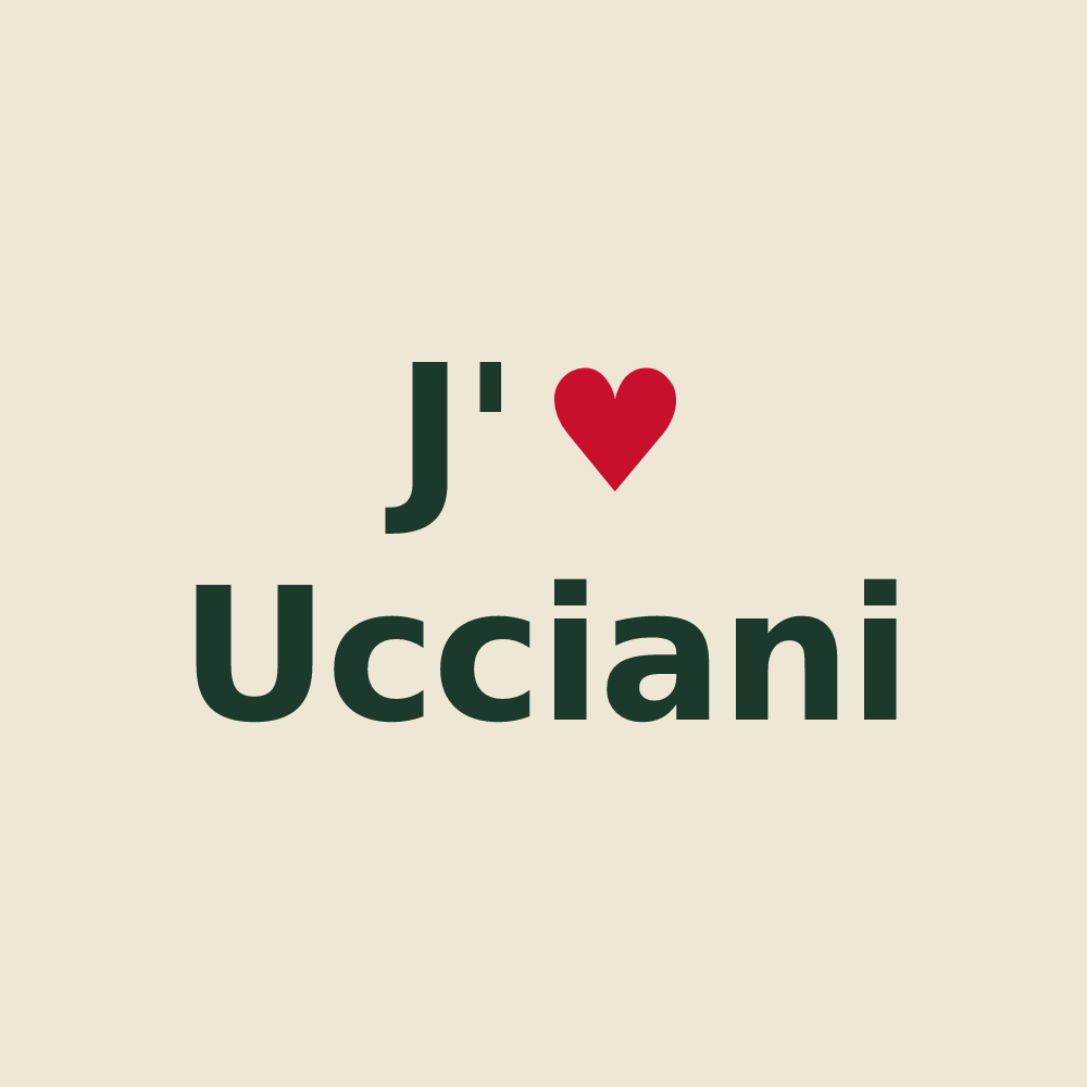 Tote bag personnalisé Ucciani — design J'aime Ucciani
