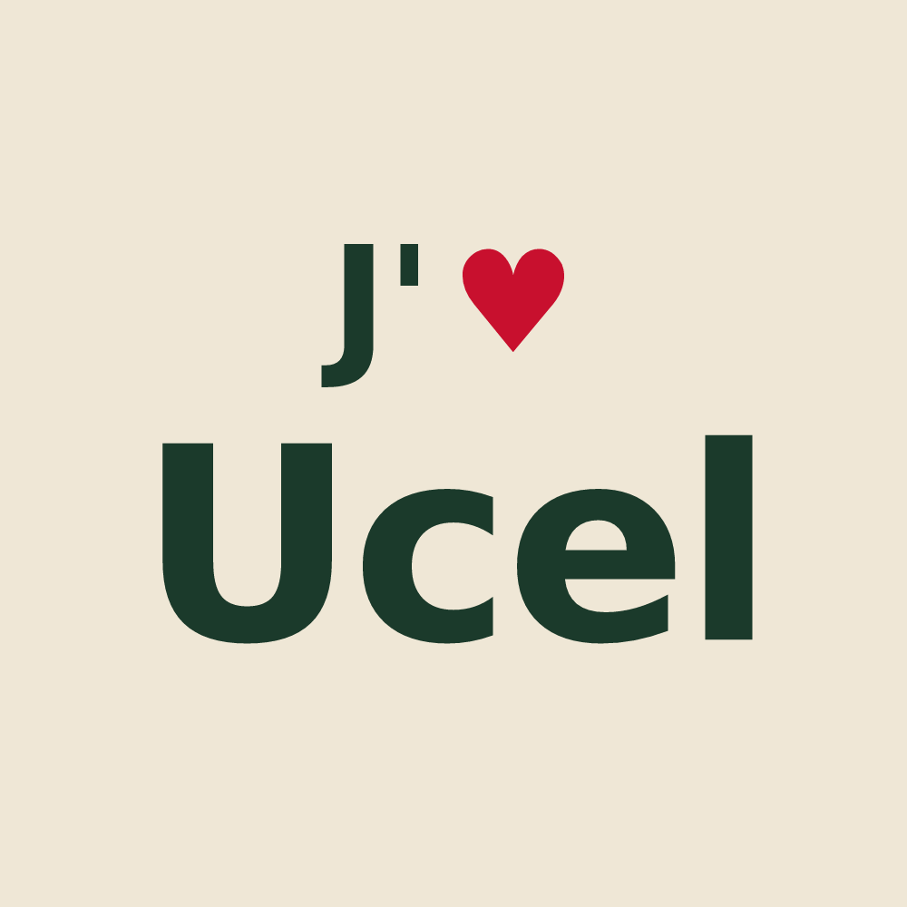Tote bag personnalisé Ucel — design J'aime Ucel