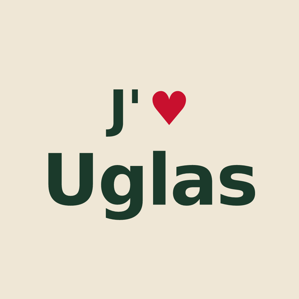 Tote bag personnalisé Uglas — design J'aime Uglas