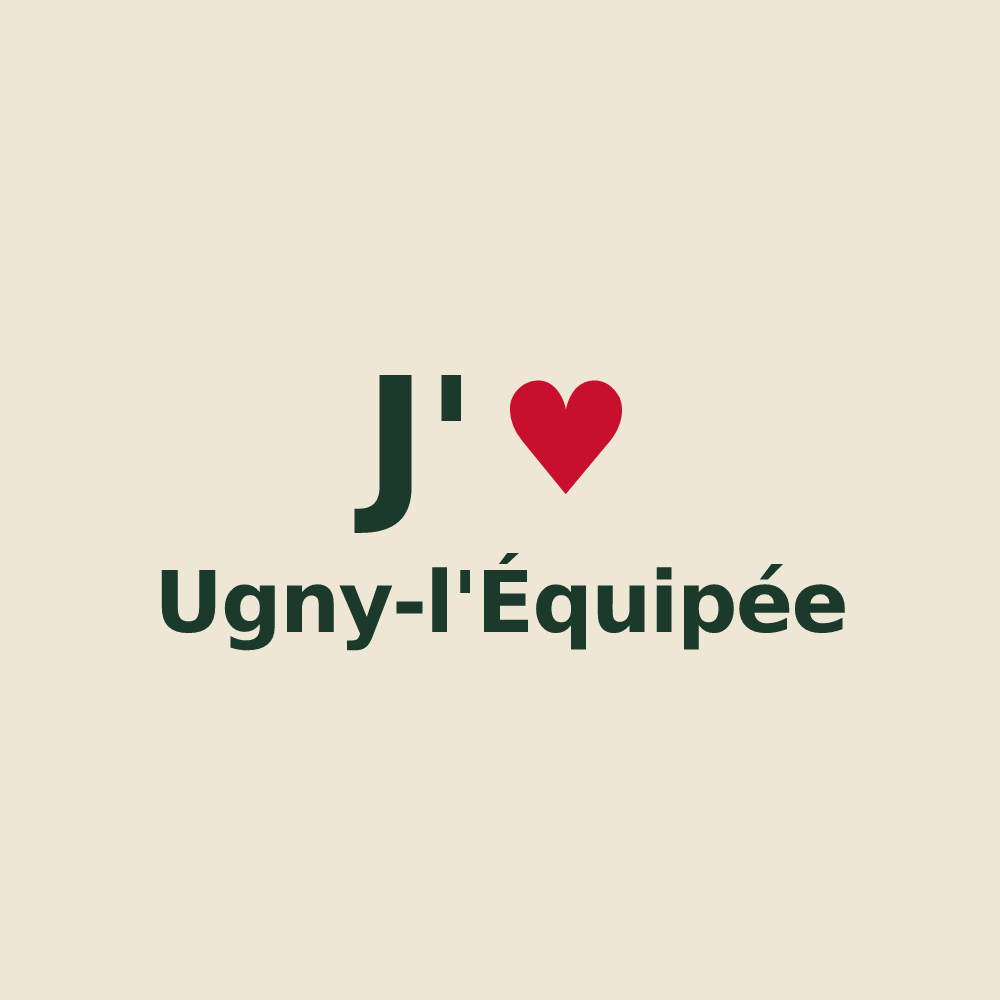 Tote bag personnalisé Ugny-l'Équipée — design J'aime Ugny-l'Équipée