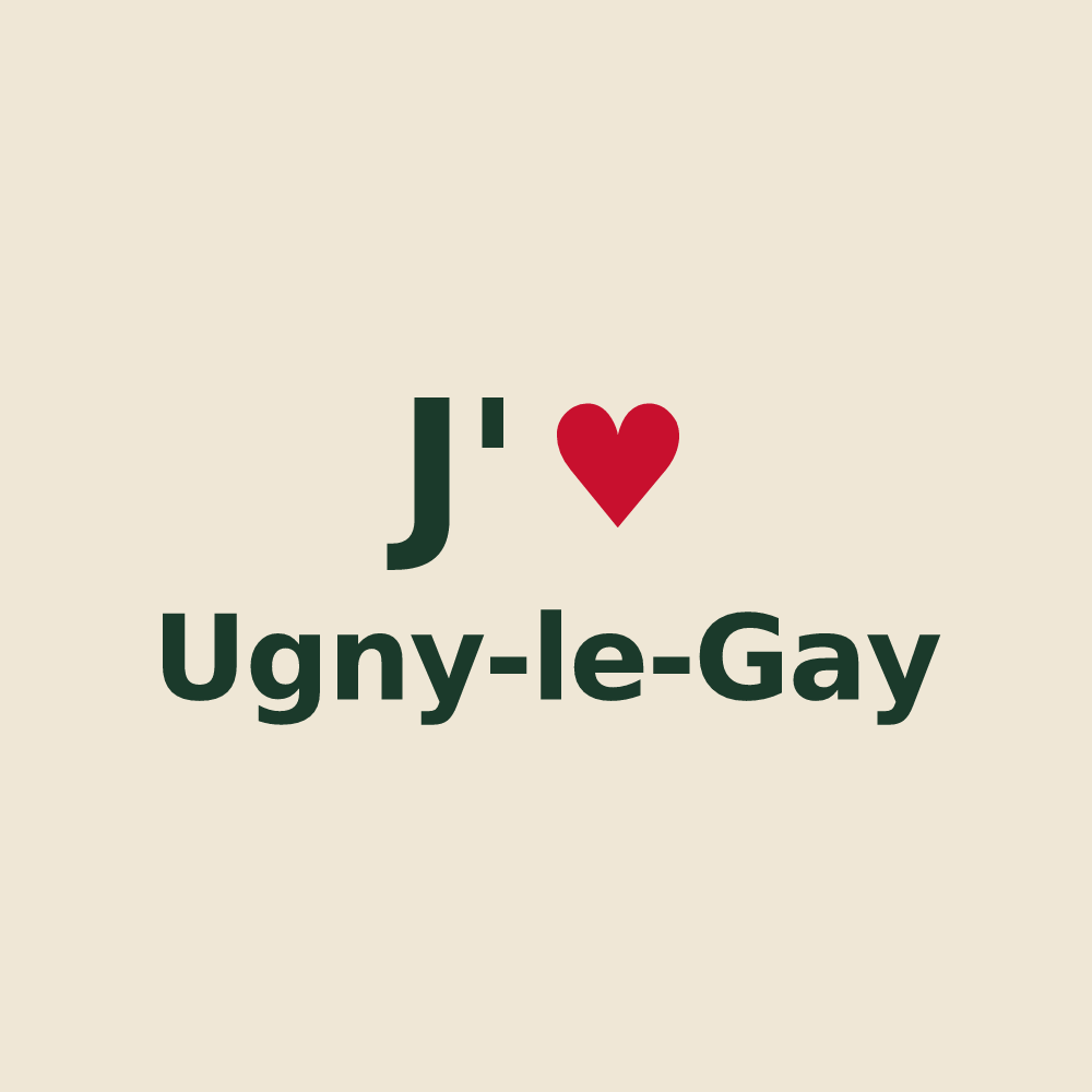 Tote bag personnalisé Ugny-le-Gay — design J'aime Ugny-le-Gay