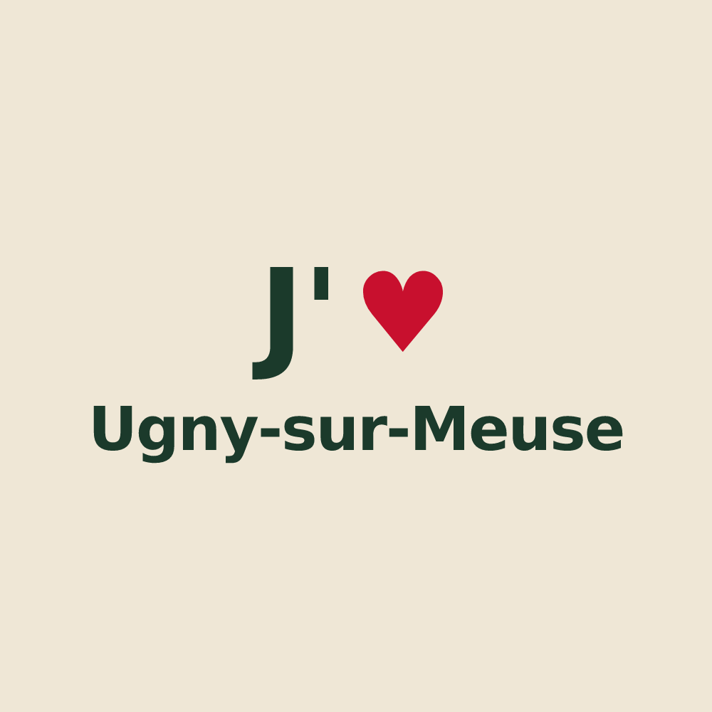 Tote bag personnalisé Ugny-sur-Meuse — design J'aime Ugny-sur-Meuse