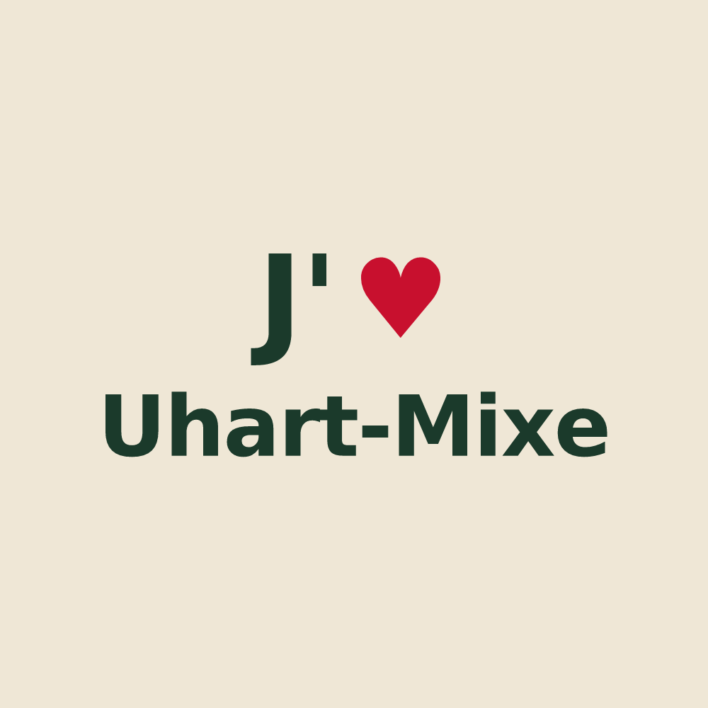 Tote bag personnalisé Uhart-Mixe — design J'aime Uhart-Mixe