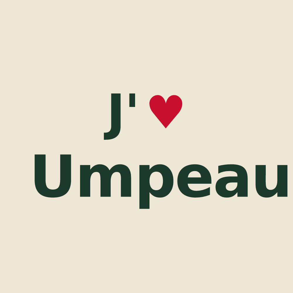 Tote bag personnalisé Umpeau — design J'aime Umpeau