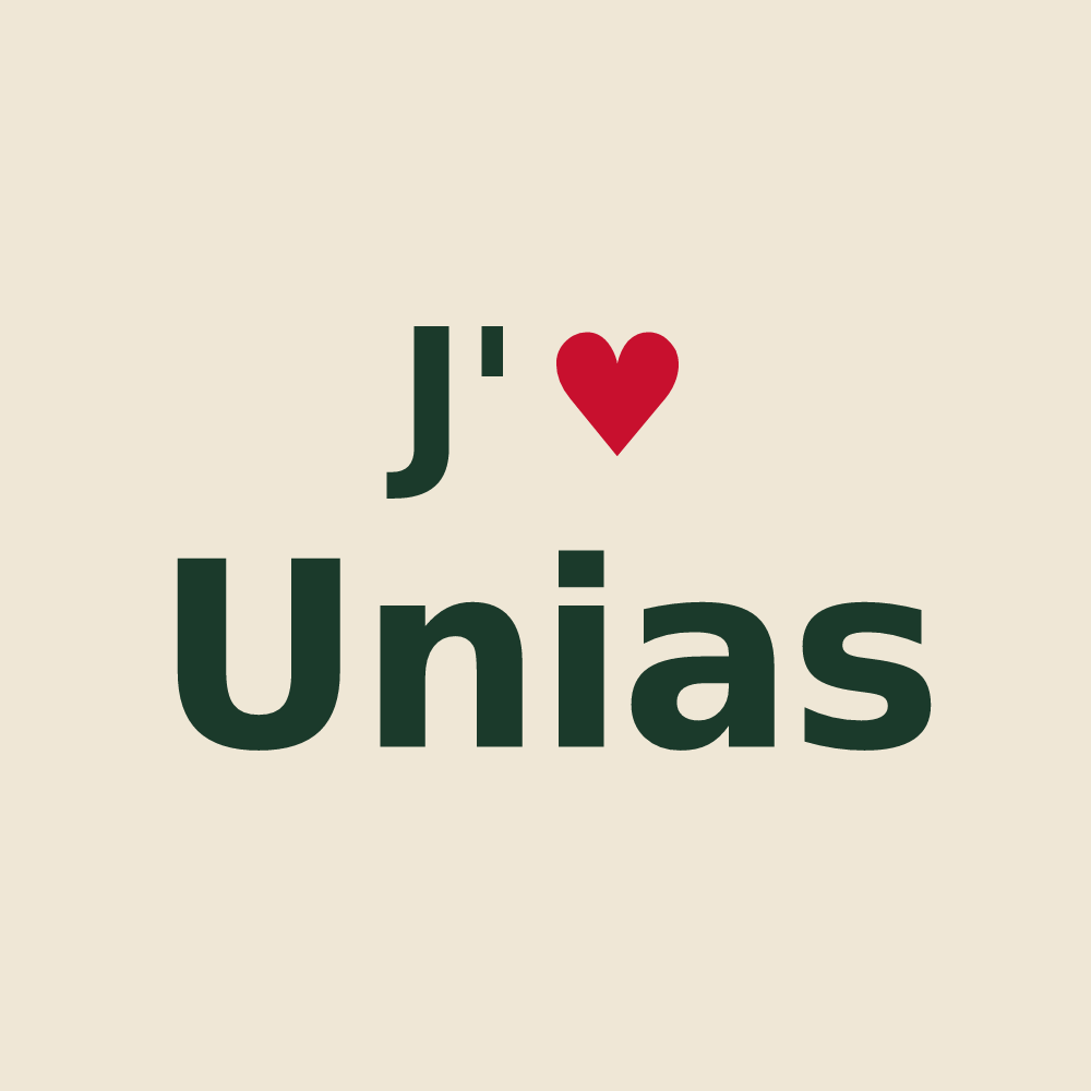 Tote bag personnalisé Unias — design J'aime Unias