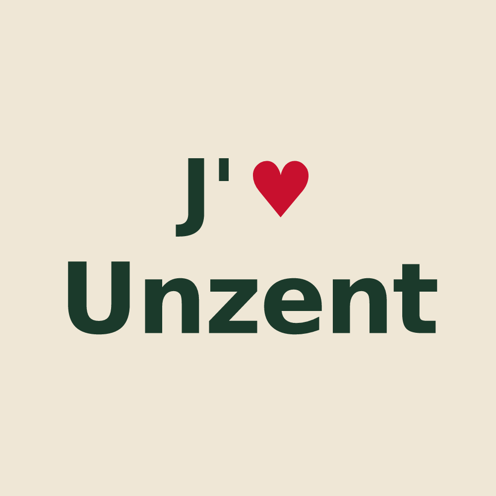 Tote bag personnalisé Unzent — design J'aime Unzent