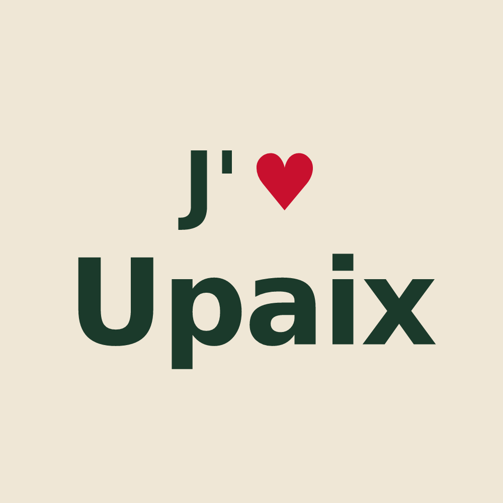 Tote bag personnalisé Upaix — design J'aime Upaix
