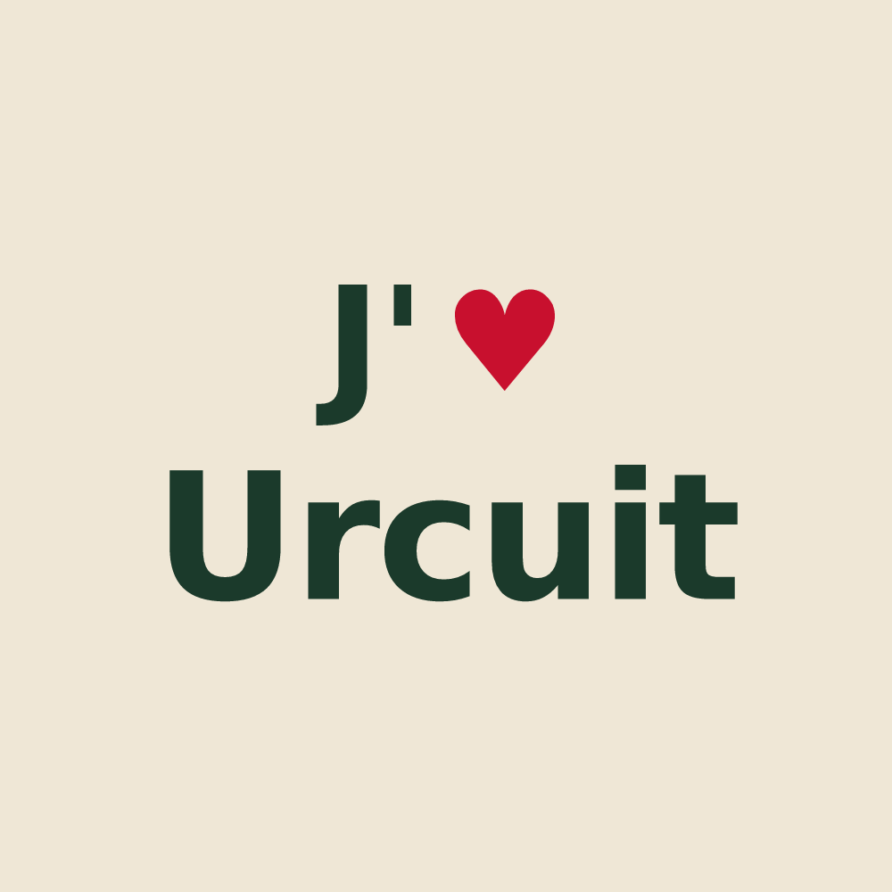 Tote bag personnalisé Urcuit — design J'aime Urcuit