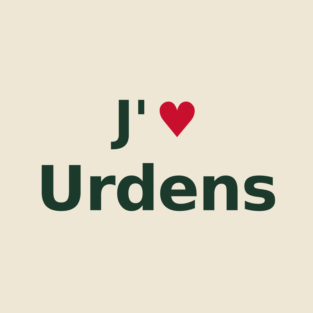 Tote bag personnalisé Urdens — design J'aime Urdens