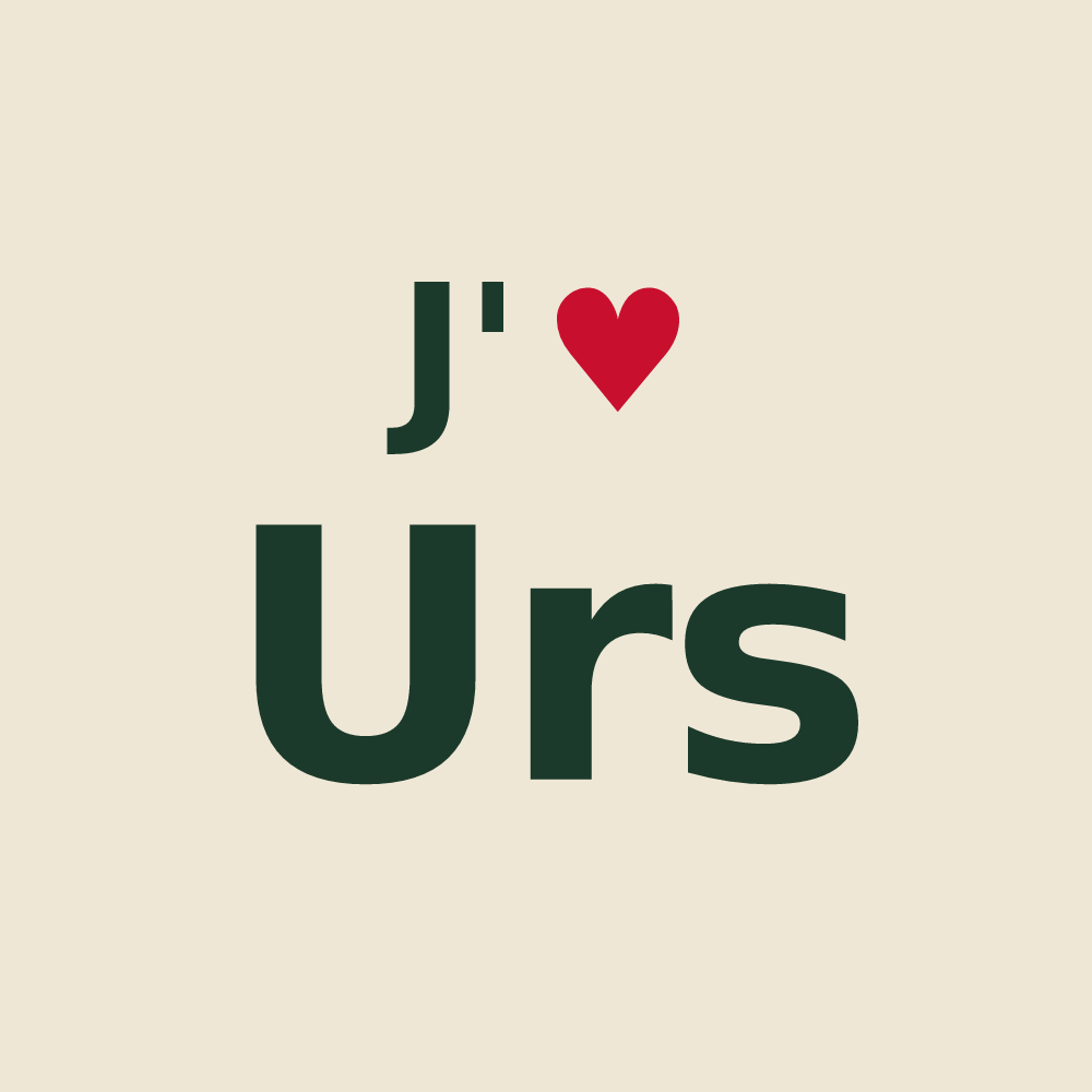 Tote bag personnalisé Urs — design « J'aime Urs » imprimé sur le tote bag