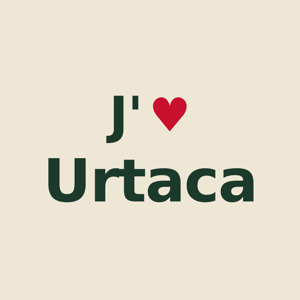 Tote bag personnalisé Urtaca — design J'aime Urtaca