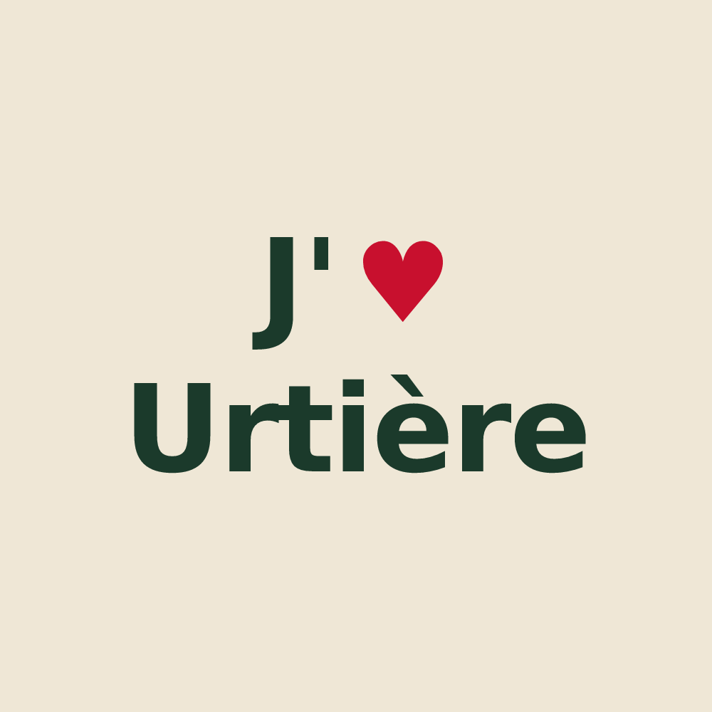 Tote bag personnalisé Urtière — design J'aime Urtière