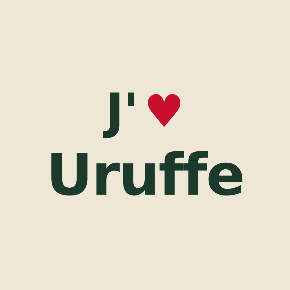 Tote bag personnalisé Uruffe — design J'aime Uruffe