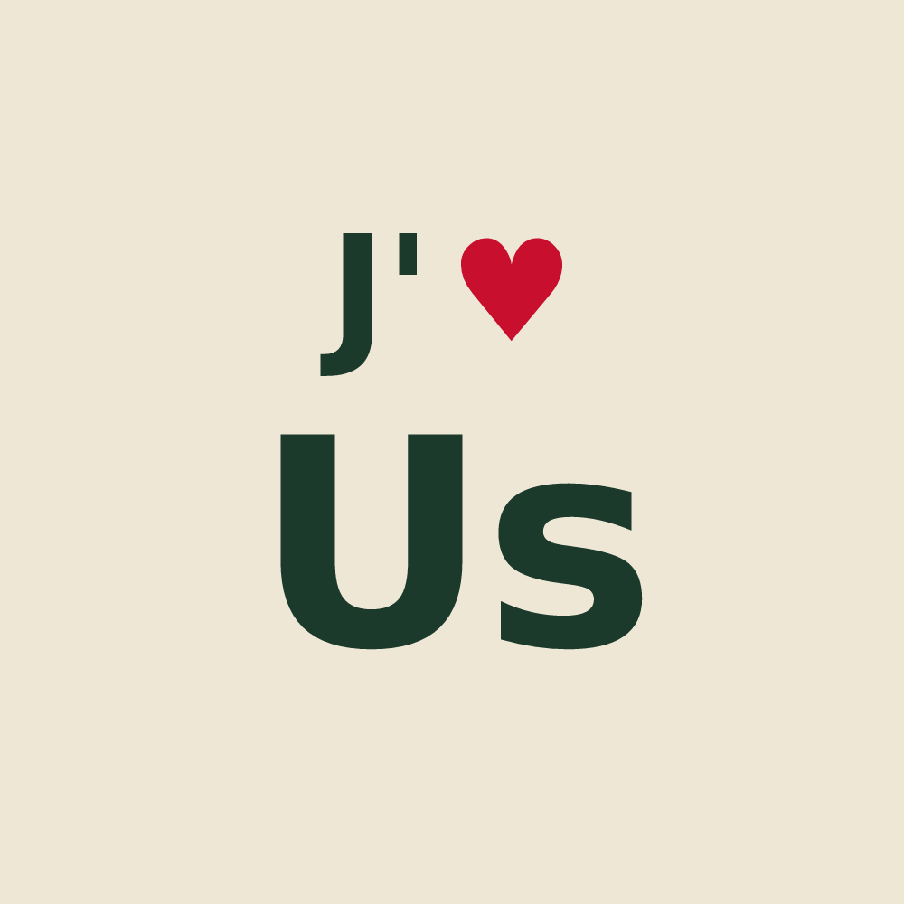 Tote bag personnalisé Us — design J'aime Us