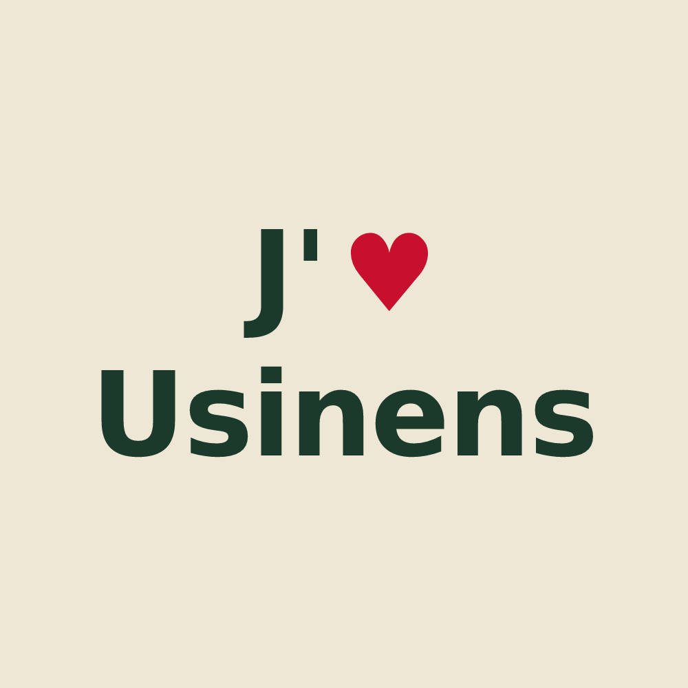 Tote bag personnalisé Usinens — design J'aime Usinens