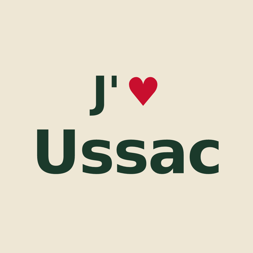 Tote bag personnalisé Ussac — design J'aime Ussac