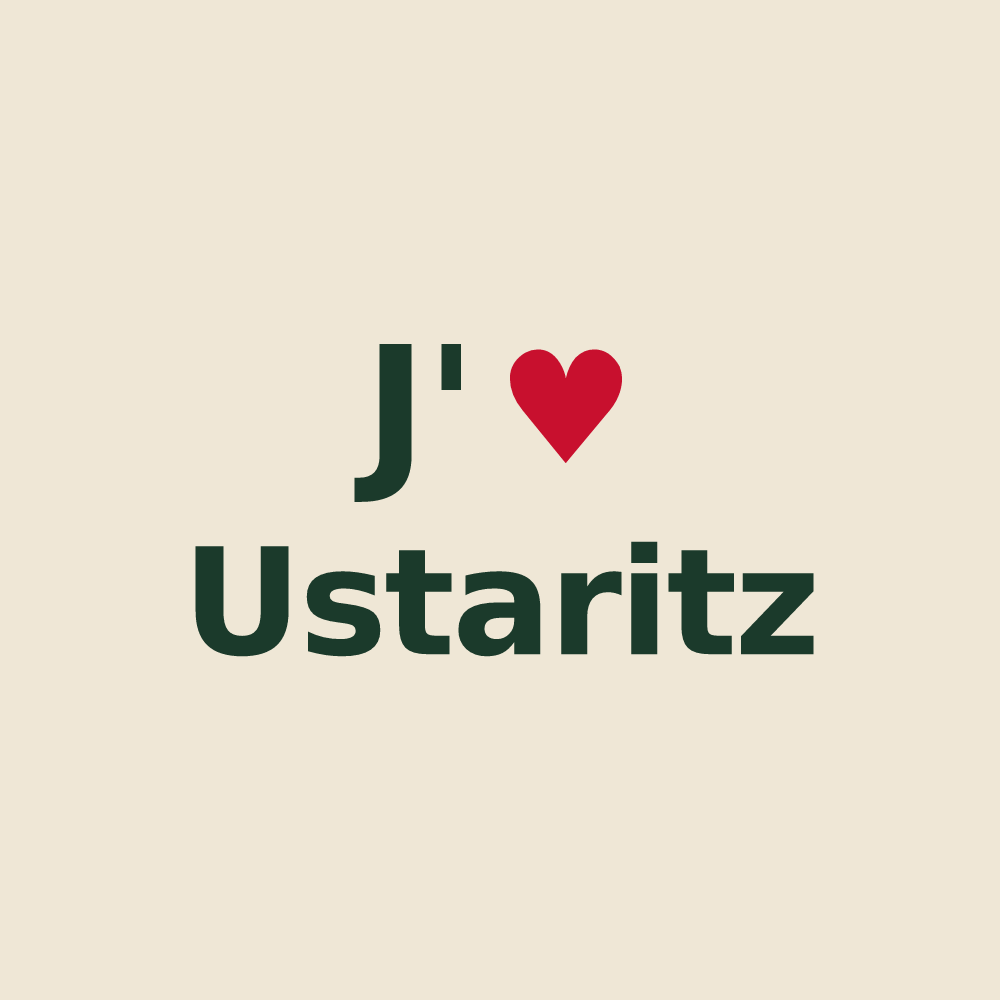 Tote bag personnalisé Ustaritz — design J'aime Ustaritz